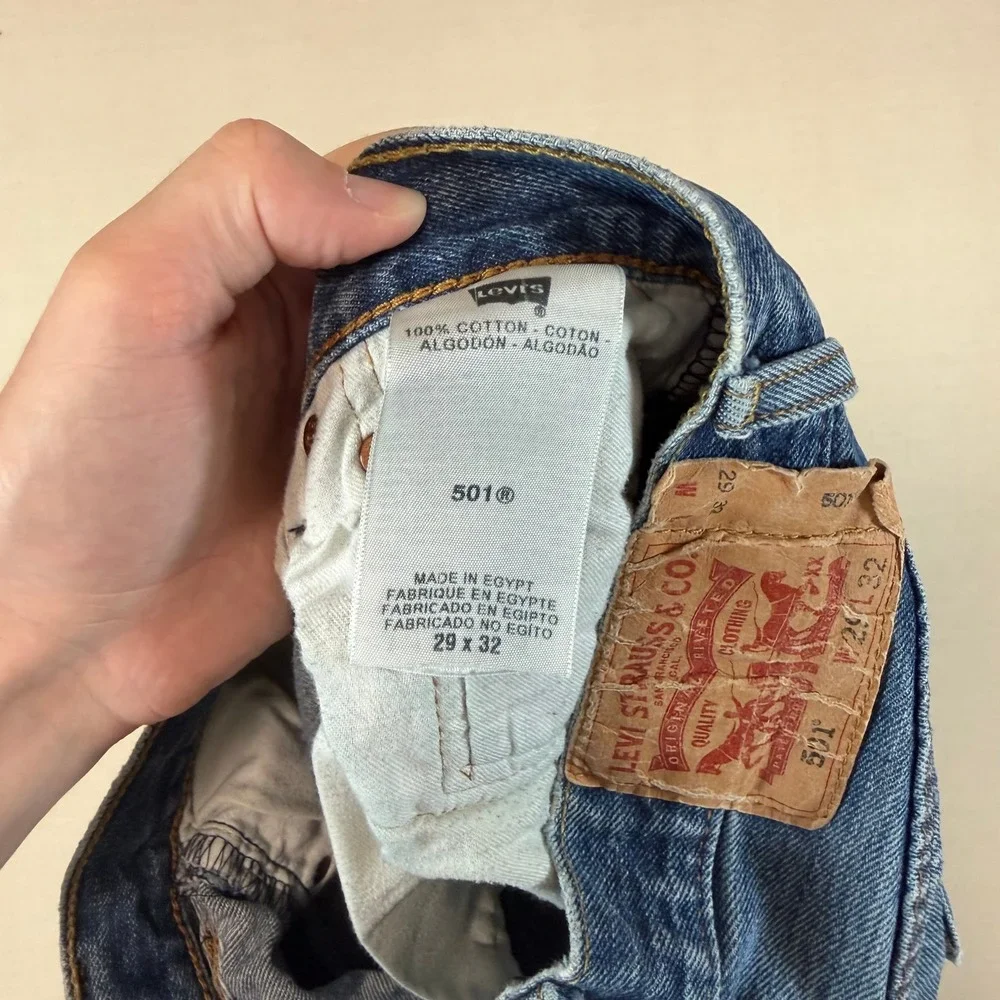 Vintage Levis 501XX Jeans Mens 27x29.5 Blue Denim Button Fly Straight Leg